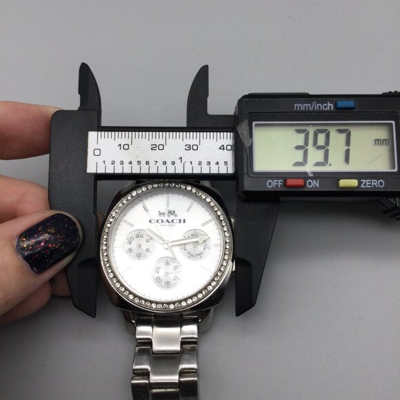 Coach Boyfriend Watch Women 40mm Stainless Multifunction New Battery 6.75" - Picture 11 of 13